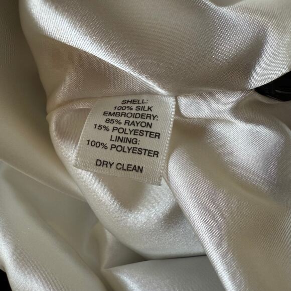 Strapless Silk Floral Rose Cocktail Dress White House Black Market Sz 2 - Picture 7 of 7